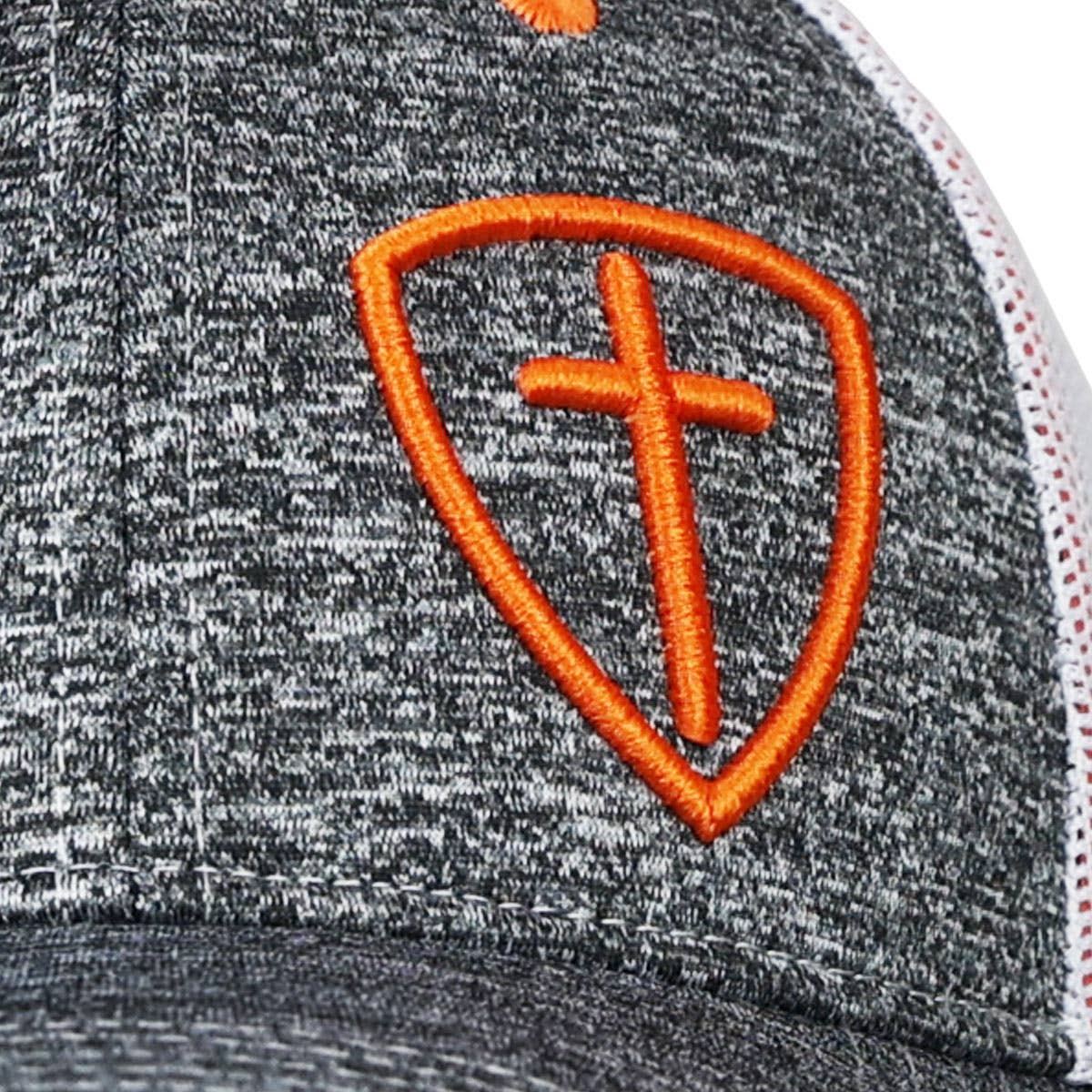 Kerusso Mens Gray Cross Shield Trucker Hat