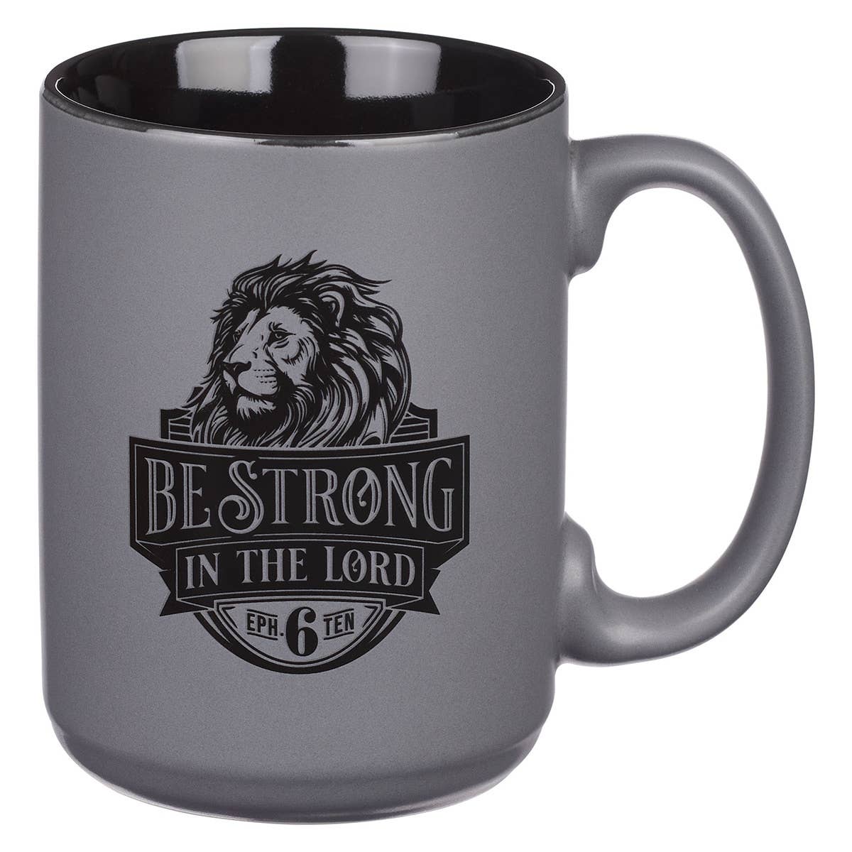 Mug Matte Gray Be Strong Eph. 6:10