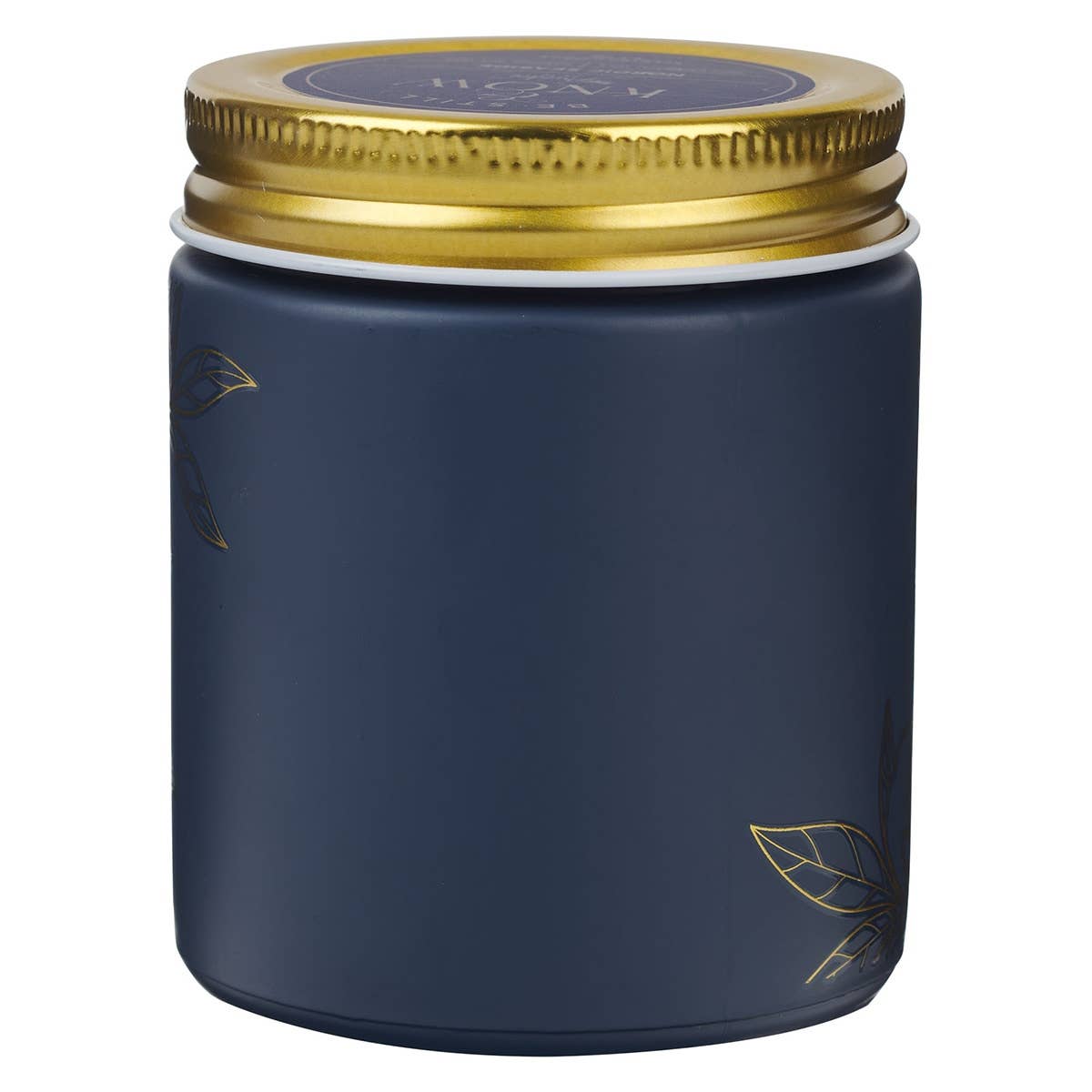 Glass Candle w/Screw Top Lid Navy Be Still Ps. 46:10