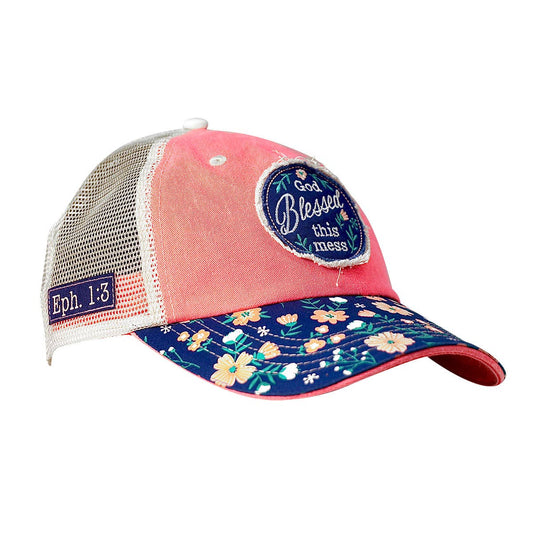 Cherished Girl Womens God Blessed Floral Trucker Hat