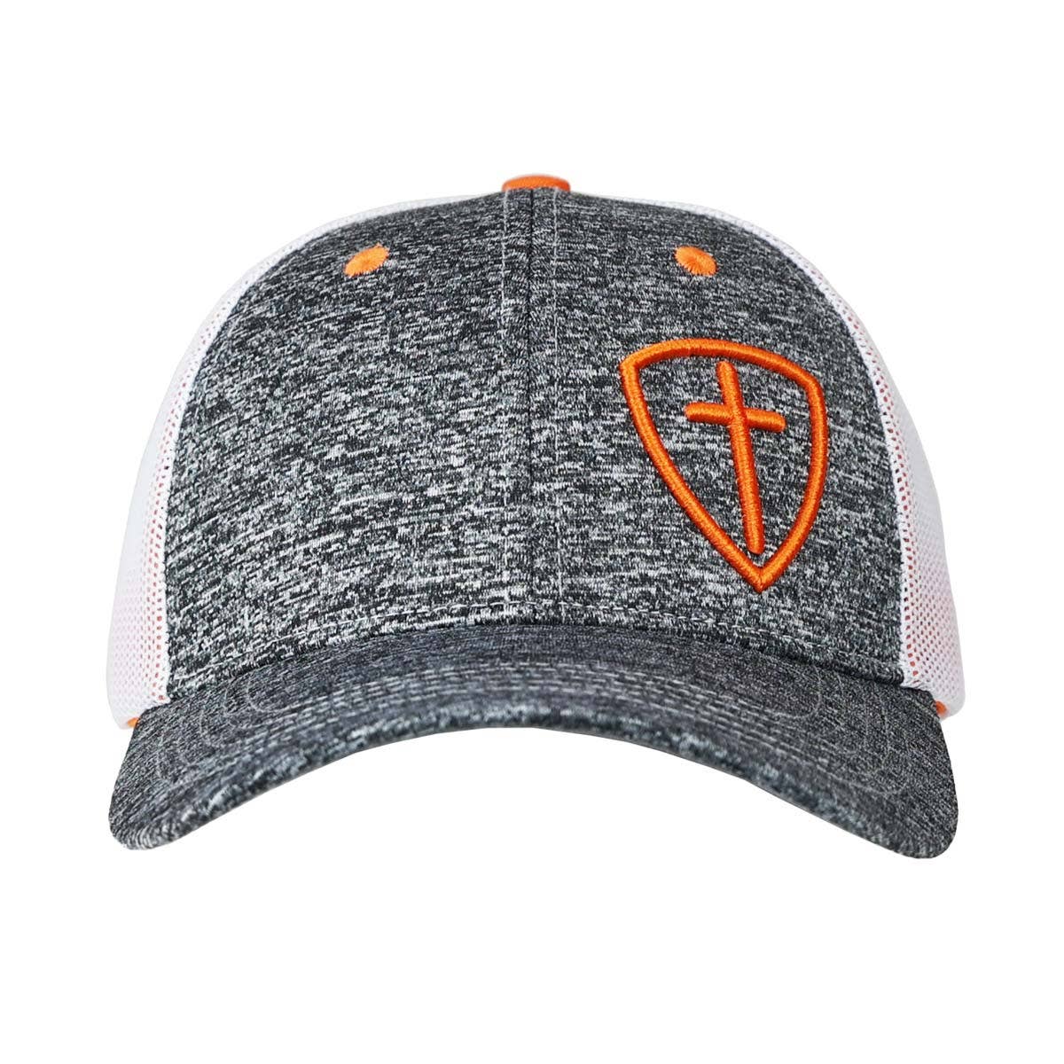 Kerusso Mens Gray Cross Shield Trucker Hat