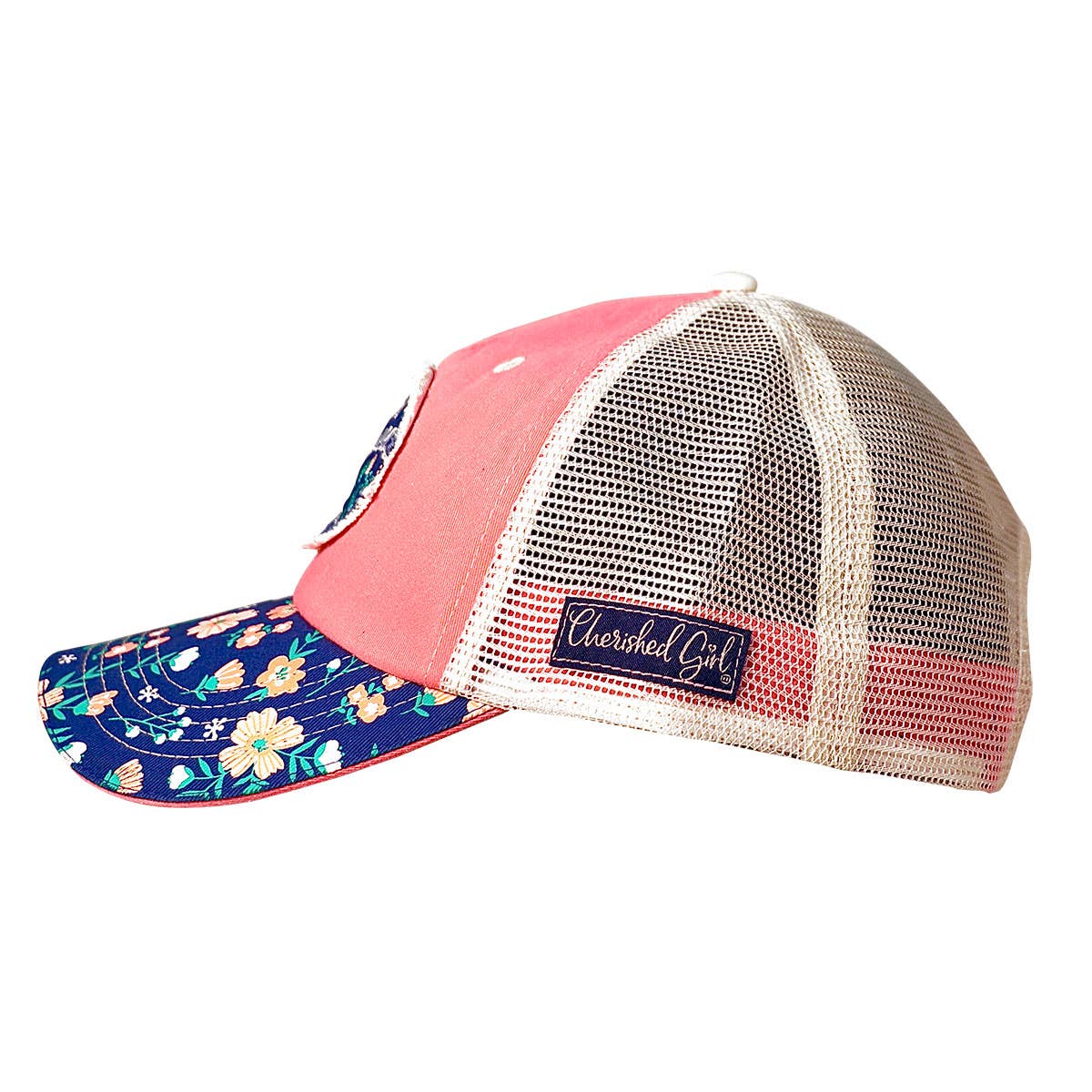 Cherished Girl Womens God Blessed Floral Trucker Hat
