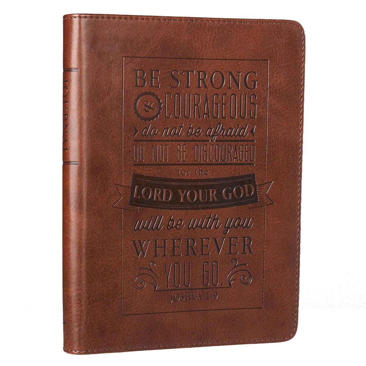 Journal Handy Brown Strong & Courageous Josh. 1:9