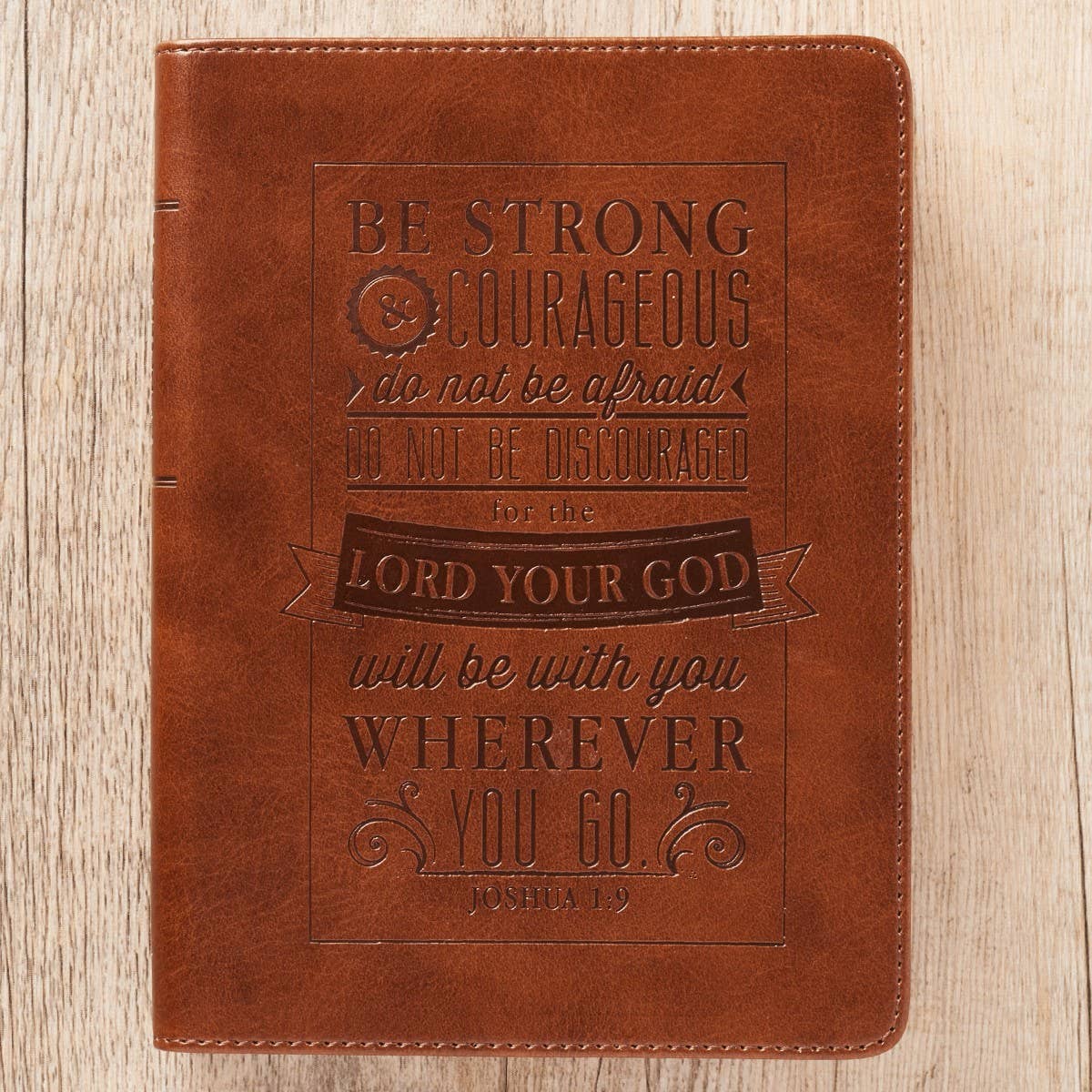 Journal Handy Brown Strong & Courageous Josh. 1:9