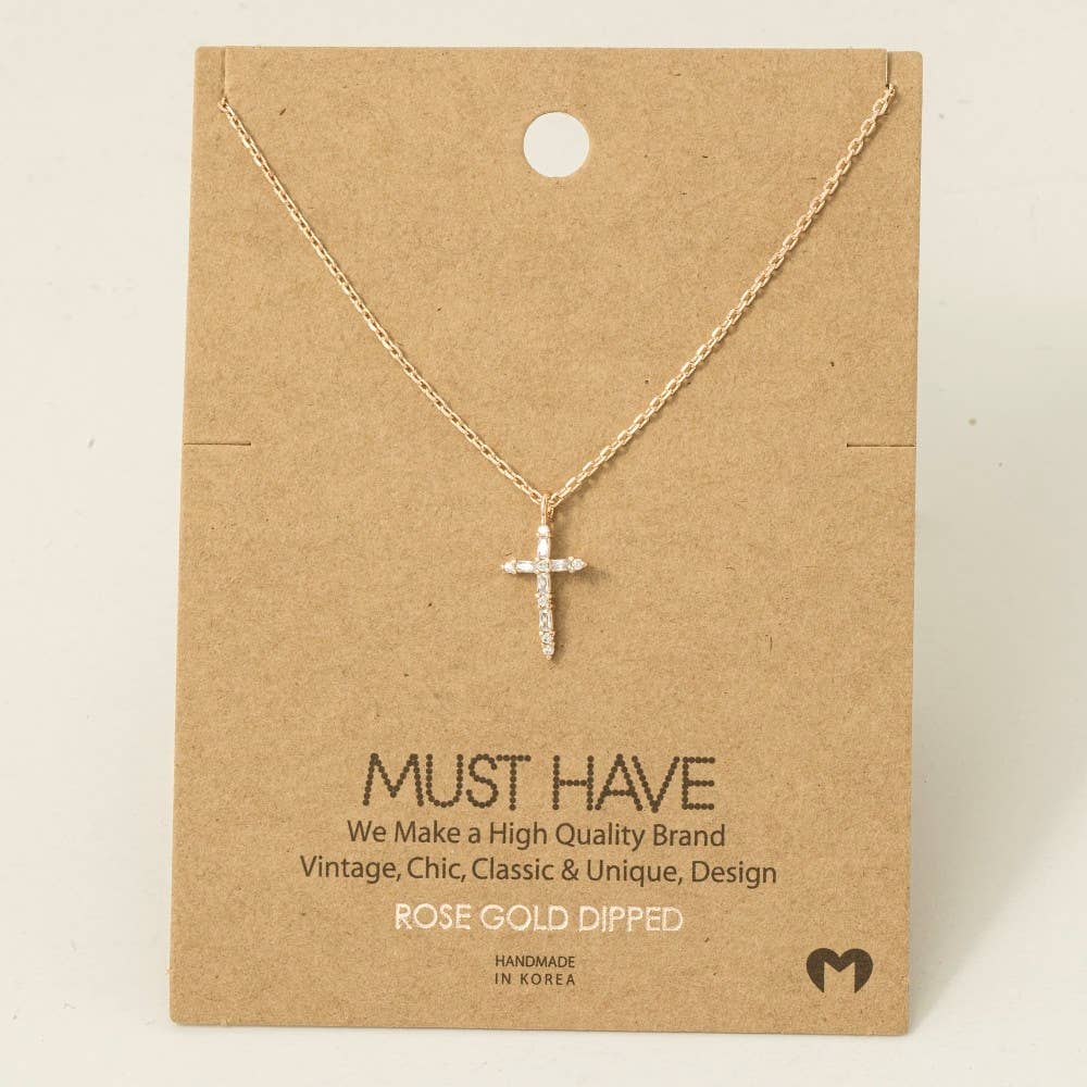 Cz Cross Pendant Necklace