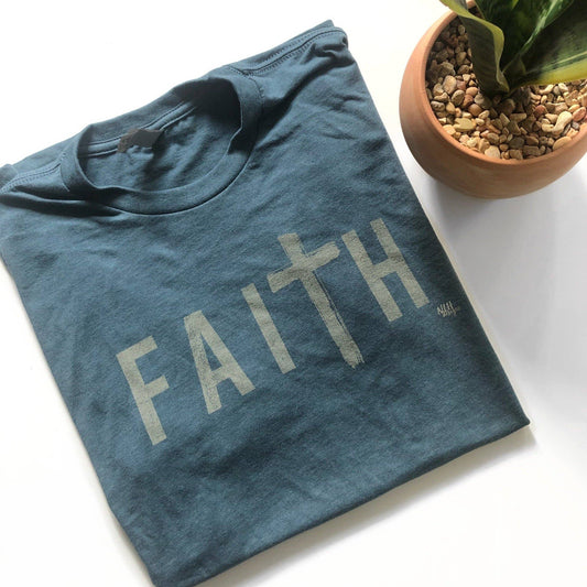 Faith Christian Graphic Tee - Indigo
