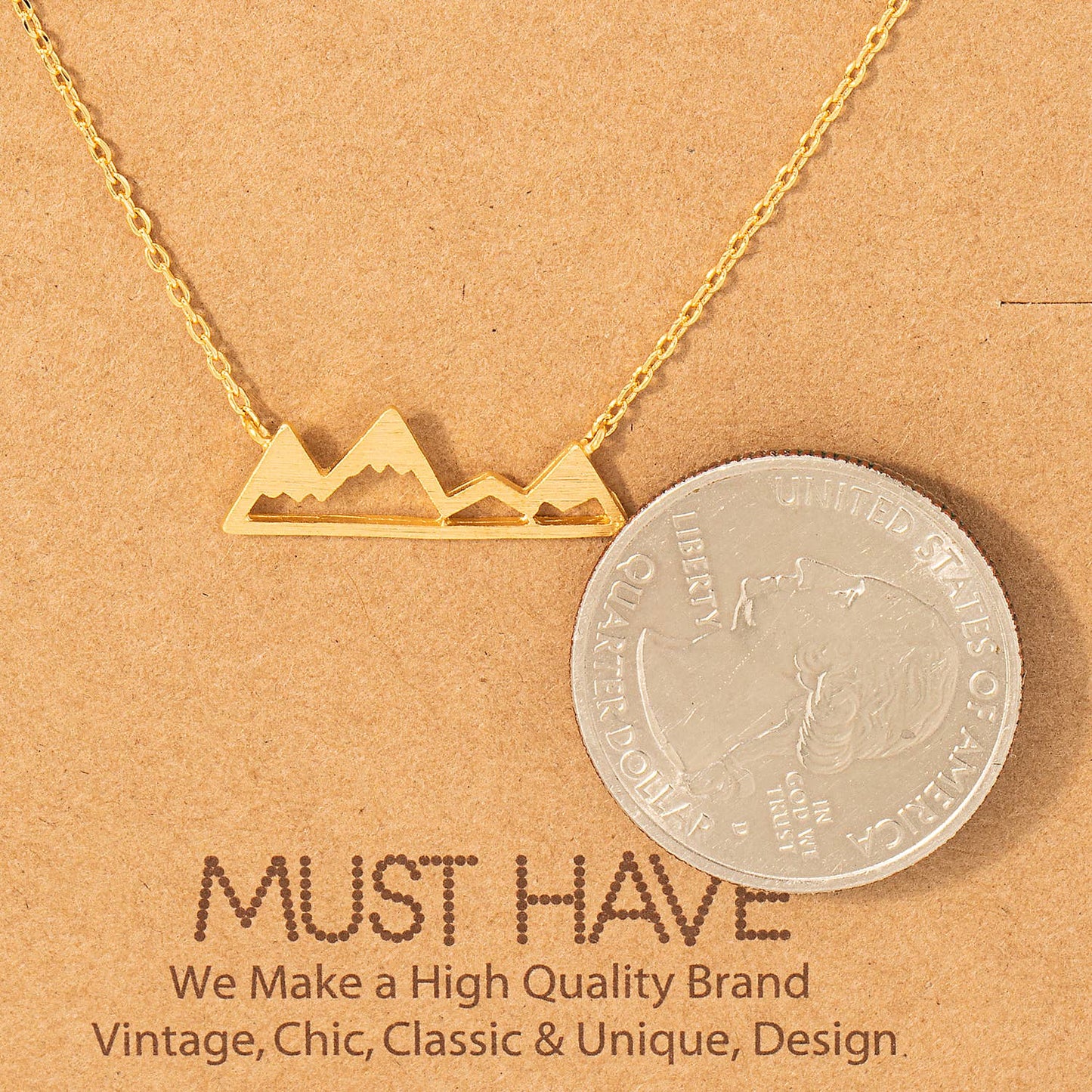 Mountain Cutout Pendant Necklace