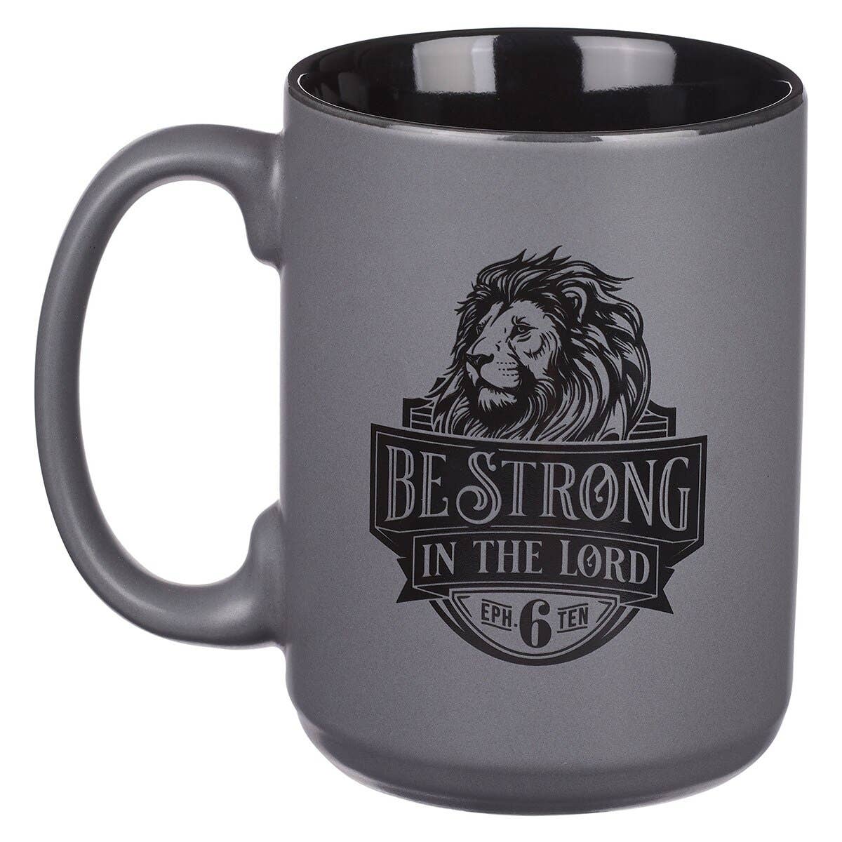 Mug Matte Gray Be Strong Eph. 6:10